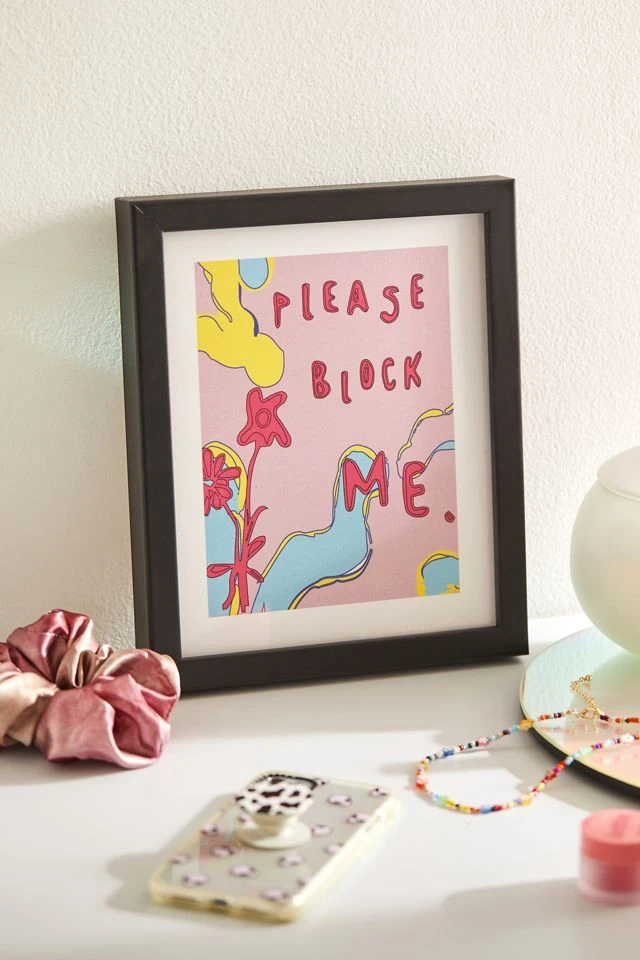 Promo 𧨠Feemaleartist Pls Block Me Art Print Black Matte Frame π