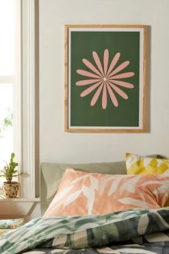 Hot Sale ✨ Kierkegaard Design Studio Big Daisy Retro Minimalism Art Print Natural Wood Frame 🔔