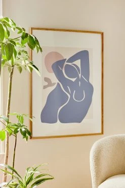 Best deal 🎉 Mambo Art Studio Blue 🌞 Summer Art Print Natural Wood Frame 🔔