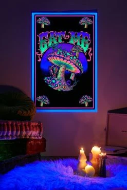 Deals 😉 Mushroom Magic Blacklight Poster Multi ✔️