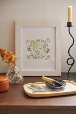 Outlet 🤩 Surfy Birdy Let’s Be Better Together Art Print White Wood Frame 🥰