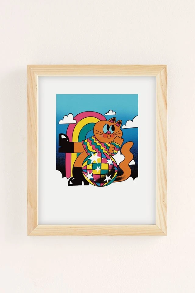 Outlet π Pinkgabbercat Groovy Girl Art Print Natural Wood Frame β - Image 2