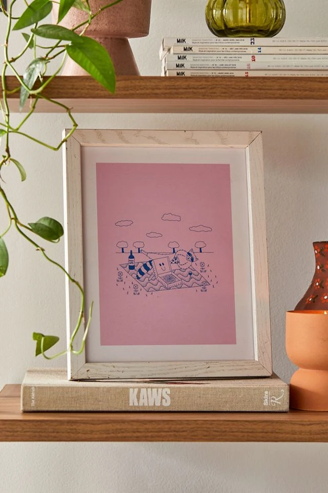 Budget π₯ Cowgirl UFO Raccoon Eating Pizza Art Print White Wood Frame π