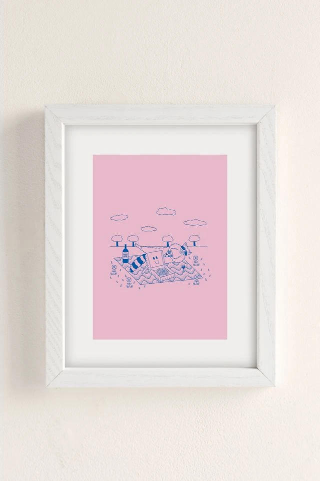 Budget π₯ Cowgirl UFO Raccoon Eating Pizza Art Print White Wood Frame π - Image 2