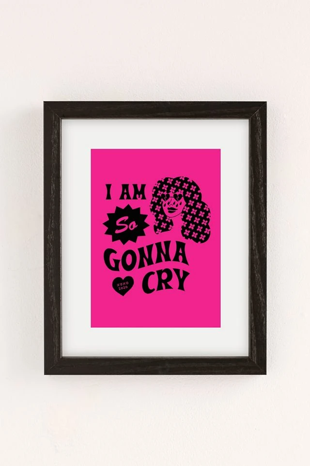 Best deal π₯° Cowgirl UFO I Am So Gonna Cry Hot Pink Art Print Black Wood Frame π - Image 2
