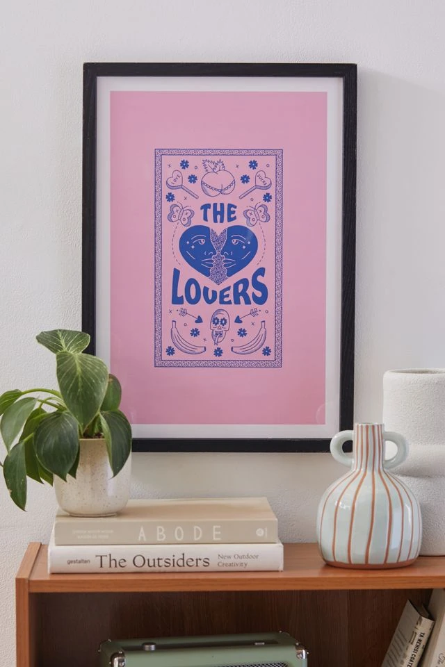 Promo β¨ Cowgirl UFO The Lovers Art Print Black Wood Frame π