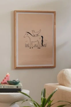 Best Pirce 🎁 Cowgirl UFO Meowdy Y’all Art Print Natural Wood Frame 🧨