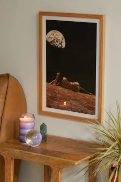 Coupon 👍 Tyler Varsell Moon Vacay Art Print Natural Wood Frame 😉
