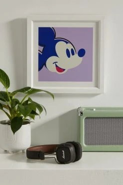 Best Sale 🎉 "Mickey Mouse Purple" By Sabrena Khadija Framed Art Print White Matte Frame 💯
