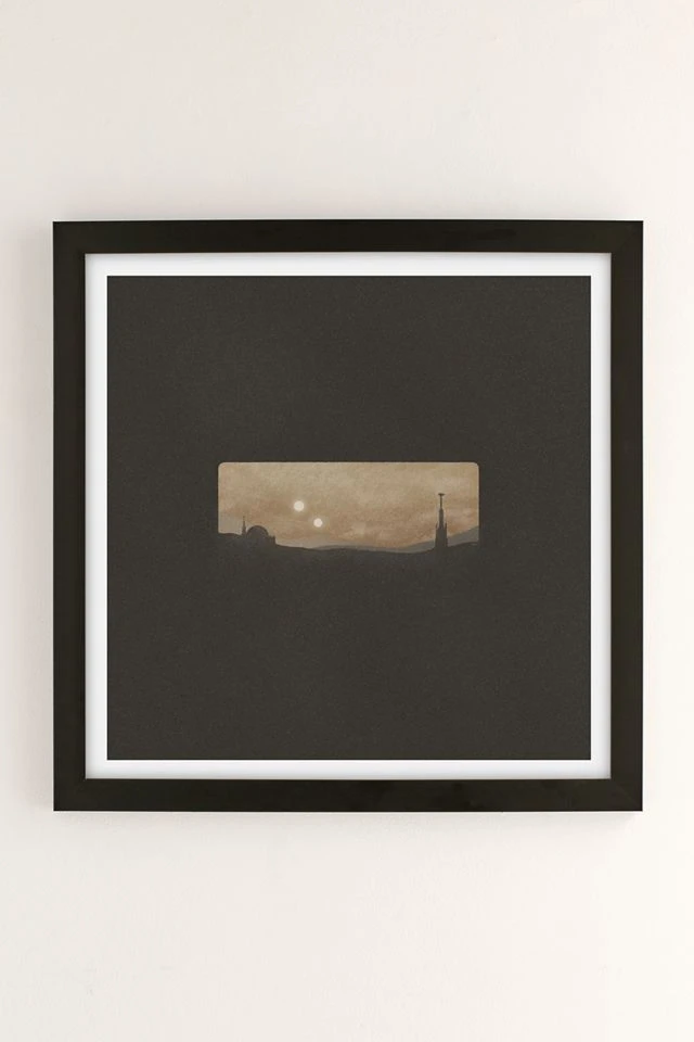 Buy βοΈ "Binary Suns - Tatooine Dark" By Michael Grasseschi Framed Art Print Black Matte Frame π - Image 2