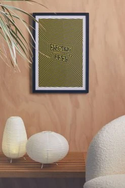 Flash Sale 🔥 PsychyPrincess Electric Feel Trippy Art Print Black Wood Frame 😀