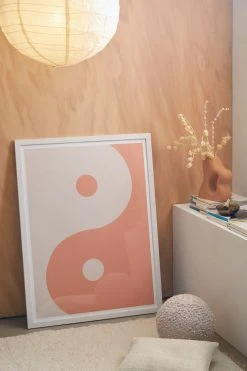 Top 10 𧨠Tara Elisa Design Orange Cream Yin Yang Peace Art Print White Wood Frame π₯