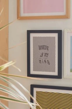 Hot Sale ⌛ PsychyPrincess Where Is My Mind Trippy Art Print Black Wood Frame 🌟