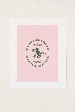 Outlet 🎉 Emma Boys Yee Haw In Pink Art Print No Frame ✔️