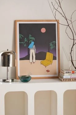 Best reviews of β¨ Sandrapoliakov Full Moon Mountain Art Print Natural Wood Frame π§¨