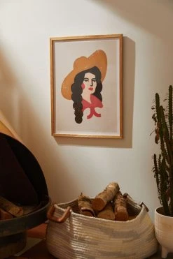Best reviews of π Nick Quintero Abstract Cowgirl Art Print Natural Wood Frame π₯°