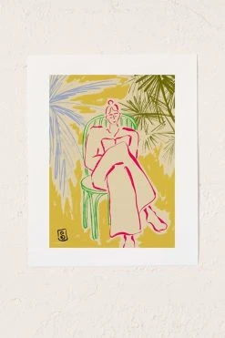 Flash Sale 🌟 Sandrapoliakov Reading Among Palm Trees Art Print No Frame 😀
