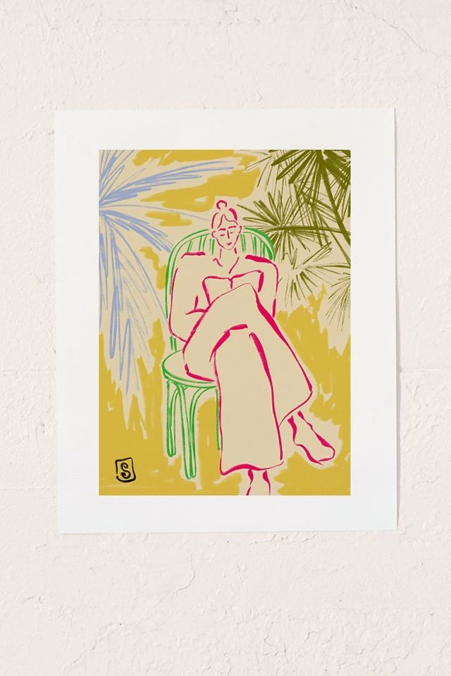 Flash Sale π Sandrapoliakov Reading Among Palm Trees Art Print No Frame π