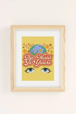 Best reviews of 🔥 Exquisite Paradox The World Is Yours Art Print Natural Wood Frame 😀