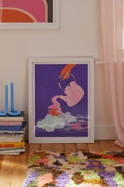 Promo π Kate Dehler Kettle Clouds Art Print White Wood Frame π