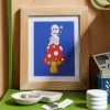Flash Sale 😉 Magic Society Ghostie Art Print Natural Wood Frame 🔔