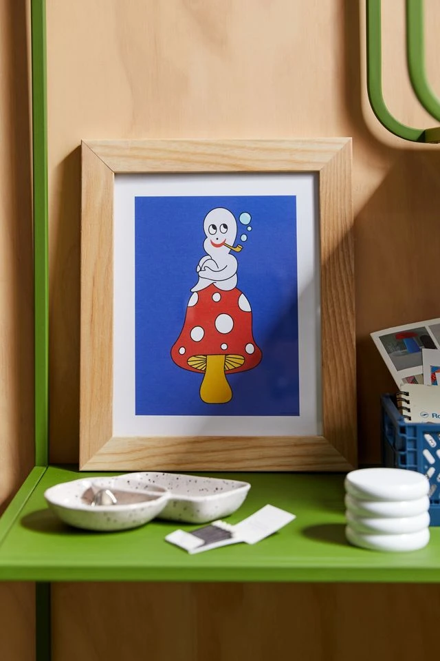 Flash Sale π Magic Society Ghostie Art Print Natural Wood Frame π